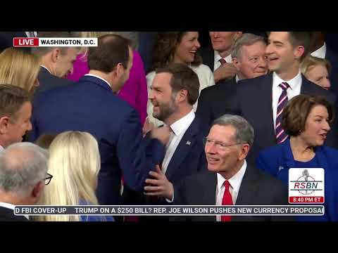 NOW: Vice President JD Vance arrives on the House floor ahead of Trump